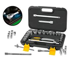 Jogo De Soquete Estriado 8 A 32 Mm 1/2 C/ 22 Peças Vonder