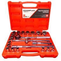 Jogo de Soquete Estriado com Catraca Reversível 1/2 Polegada 8 a 32mm - Gedore Robust D26-22 - 22 peças