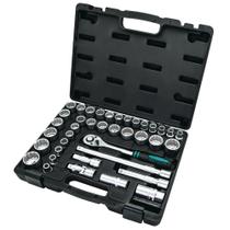 Jogo de Soquete Estriado Encaixe 1/2 - 10 a 32 mm e 3/8 a 1 -3/16" com 39 peças - 135789 - STELS Jogo de Soquete Estriado Encaixe 1/2 - 10 a 32 mm e 3/8 a 1 -3/16" com 39 peças - 135789 - STELS