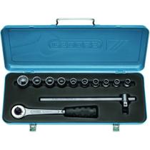 Jogo de Soquete Estriado Encaixe 1/2" - 3/8" a 1" Gedore 12 peças - 015554 Jogo de Soquete Estriado Encaixe 1/2" - 3/8" a 1" Gedore 12 peças - 015554