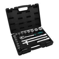 Jogo De Soquete Estriado Encaixe 1/2 c/ 18 Pecas STELS 135779