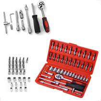 Jogo De Soquete kit 46 pçs Aço Crv 1/4 Chave Allen C/ Maleta Jogo De Soquete kit 46 pçs Aço Crv 1/4 Chave Allen C/ Maleta