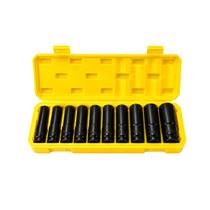 Jogo De Soquete Longo Sextavado Impacto 8 A 24 mm 10 Peças CRV Profissional