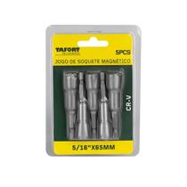 Jogo de soquete magnetico 5/16" x 65mm com 5pcs tafort.
