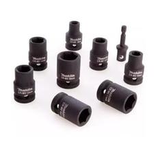Jogo de soquete makita de impacto encartelado 1/2pol c/9pcs
