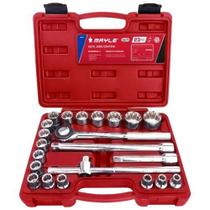 Jogo de soquete mayle estriado 1/2pol c/23pcs 8-32mm
