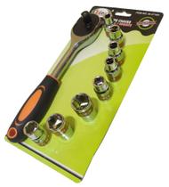 Jogo De Soquete Pito 8 A 19mm E Chave Catraca 9 Peças Aço Cv - IDEA Jogo De Soquete Pito 8 A 19mm E Chave Catraca 9 Peças Aço Cv - IDEA