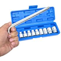 Jogo De Soquete Pito Sextavado 8-21mm + Chave L Com 10 Peças