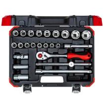 Jogo de Soquete Sextavado 1/2" - 10 a 32mm Gedore Red 24 Peças 3300055 Jogo de Soquete Sextavado 1/2" - 10 a 32mm Gedore Red 24 Peças 3300055