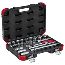 Jogo de soquete sextavado 10 a 32 mm encaixe 1/2" com 24 peças - Gedore Red