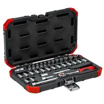 Jogo de soquete sextavado 4 a 13 mm encaixe 1/4" com 33 peças R49003033 - Gedore Red