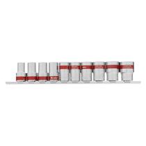 Jogo de soquete sextavado encaixe 1/2pol 10-22mm 10pcs mtx