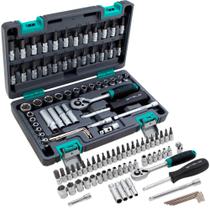 Jogo de soquete sextavado encaixe 1/4" 57 peças - 1410155