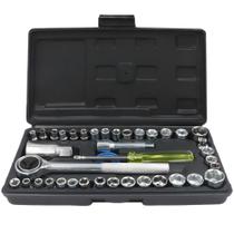 Jogo de soquete sextavado encaixe 1/4 e 3/8" com 40 peças - BOM-3906