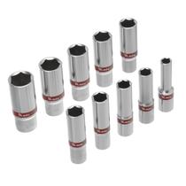 Jogo de soquete sextavado longo 3/8pol crv 8-19mm 10pcs mtx Jogo de soquete sextavado longo 3/8pol crv 8-19mm 10pcs mtx