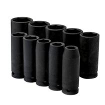 Jogo de soquete sextavado longo de impacto, 1/2pol., cromo molibdenio, 10-24mm, 11pcs // stels Jogo de soquete sextavado longo de impacto, 1/2pol., cromo molibdenio, 10-24mm, 11pcs // stels