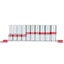 Jogo de soquete sextavado longo encaixe 1/2pol. 10-22mm mtx