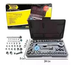 Jogo de soquete titanium sextavado 40pcs 1/4 e 3/8pol