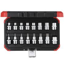 Jogo de Soquete Torx Encaixe 3/8 + 1/2 Kit com 20 peças - Gedore Red