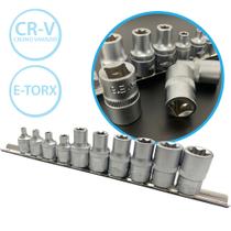Jogo De Soquete Torx Fêmea E-torx E4 Até E20 10 Pçs Aço Cromo Vanádio 10 Peças Profissional