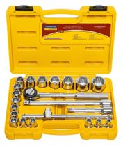 jogo de soquete tramontina estriado 1/2 polegada 22peças jogo de soquete tramontina estriado 1/2 polegada 22peças