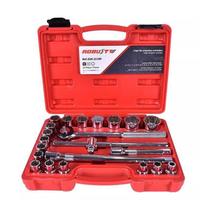 Jogo de Soquetes 1/2 POL de 8 à 32 MM com 22 Peças Estriado D26-22AM ROBUST