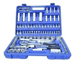 Jogo de soquetes 108 peças e ponteiras com encaixe de 1/4" e de 1/2" com catraca tool set