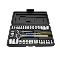 Jogo de Soquetes 3/8 e 1/4Pol com 40 pecas F000246 IPIRANGA Jogo de Soquetes 3/8 e 1/4Pol com 40 pecas F000246 IPIRANGA