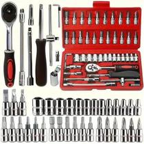 Jogo De Soquetes 46 Peças Ferramenta Automotiva Profissional