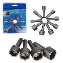 Jogo de Soquetes Canhão 9 Peças 5 a 13 mm Para Parafusadeira Jogo de Soquetes Canhão 9 Peças 5 a 13 mm Para Parafusadeira