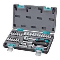 Jogo de Soquetes com acessórios 1/4" 29 peças com maleta 1410055 STELS
