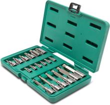 Jogo de soquetes com bits multidentado 1/4 - 1/2 pol. com 18 peças st09051sj sata