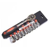 Jogo De Soquetes Com Chave 1/4 E Extensor 12 Peças Em Aço