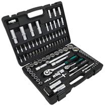 Jogo de Soquetes com Encaixe 1/2" e 1/4" - 94 Peças Stels 1358099