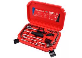 Jogo De Soquetes Com Encaixe De 1/4 Pol. E 45 Peças - Mayle