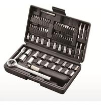 Jogo De Soquetes E Bits Chave Catraca 75 Pçs Titanium Cromo Vanádio Aço Preto Com Estojo E Ferramentas Completo