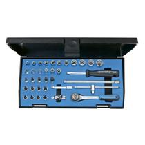 Jogo de Soquetes e Chaves Sextavados de 4 à 14mm e Tork de E4 à T30 de 1/4'' - Gedore 013305