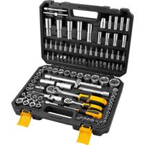Jogo De Soquetes E Ponteiras 1/4 E 1/2 C/ Catraca 108 Pcs
