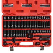 Jogo de Soquetes EGOFIX 3/8" Encaixe 90 Peças Métrico e SAE Jogo de Soquetes EGOFIX 3/8" Encaixe 90 Peças Métrico e SAE
