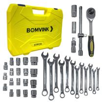 Jogo de Soquetes Encaixe 1/2" 37 Peças 8 a 32 mm com Chaves Combinadas 8 mm a 19 mm BOM-3917 - BOMVINK