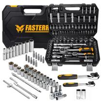 Jogo De Soquetes Encaixe 1/4 E 1/2 Pol Com 94 Peças