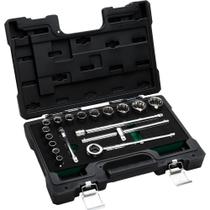 Jogo de Soquetes Estriado 1/2" - 10 a 32mm Belzer 18 peças 204404BJ Jogo de Soquetes Estriado 1/2" - 10 a 32mm Belzer 18 peças 204404BJ