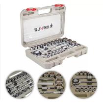 Jogo de Soquetes Estriado 1/2 Pol Com 23 Peças 8 A 32mm Mayle Ferramentas Construção Mecânica