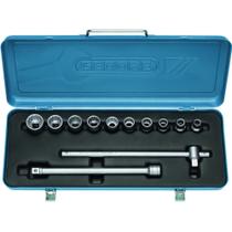 Jogo de Soquetes Estriado e Acessórios 1/2" - 3/8" a 1" Gedore 12 peças - 015552 Jogo de Soquetes Estriado e Acessórios 1/2" - 3/8" a 1" Gedore 12 peças - 015552