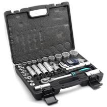 Jogo de soquetes estriados de 1/2 pol. com 41 peças e maleta stels 135799 Jogo de soquetes estriados de 1/2 pol. com 41 peças e maleta stels 135799
