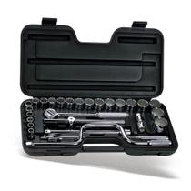 Jogo De Soquetes Estriados Em Milímetros Encaixe 1/2” com 29 Peças - 86-504 - STANLEY Jogo De Soquetes Estriados Em Milímetros Encaixe 1/2” com 29 Peças - 86-504 - STANLEY