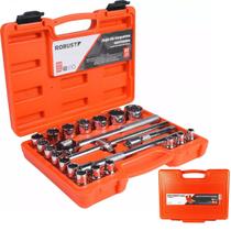 Jogo De Soquetes Estriados Encaixe De 1/2" Com 22Pçs - D26-22AM - 60230