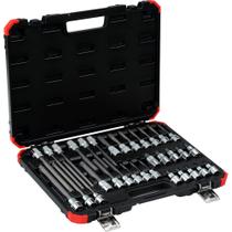 Jogo de Soquetes Hexalobular, Encaixe de 1/2", 32 Peças, R68003032 Gedore RED OstenVonder Jogo de Soquetes Hexalobular, Encaixe de 1/2", 32 Peças, R68003032 Gedore RED OstenVonder