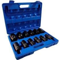 Jogo de Soquetes Longos de Impacto 3/4 POL de 17 a 38 MM Kit com 12 Peças EVSLI-12 EVALD Jogo de Soquetes Longos de Impacto 3/4 POL de 17 a 38 MM Kit com 12 Peças EVSLI-12 EVALD