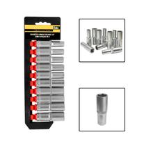 Jogo De Soquetes Longos Encaixe 1/2" 8 a 19 mm 10 Peças Jogo De Soquetes Longos Encaixe 1/2" 8 a 19 mm 10 Peças